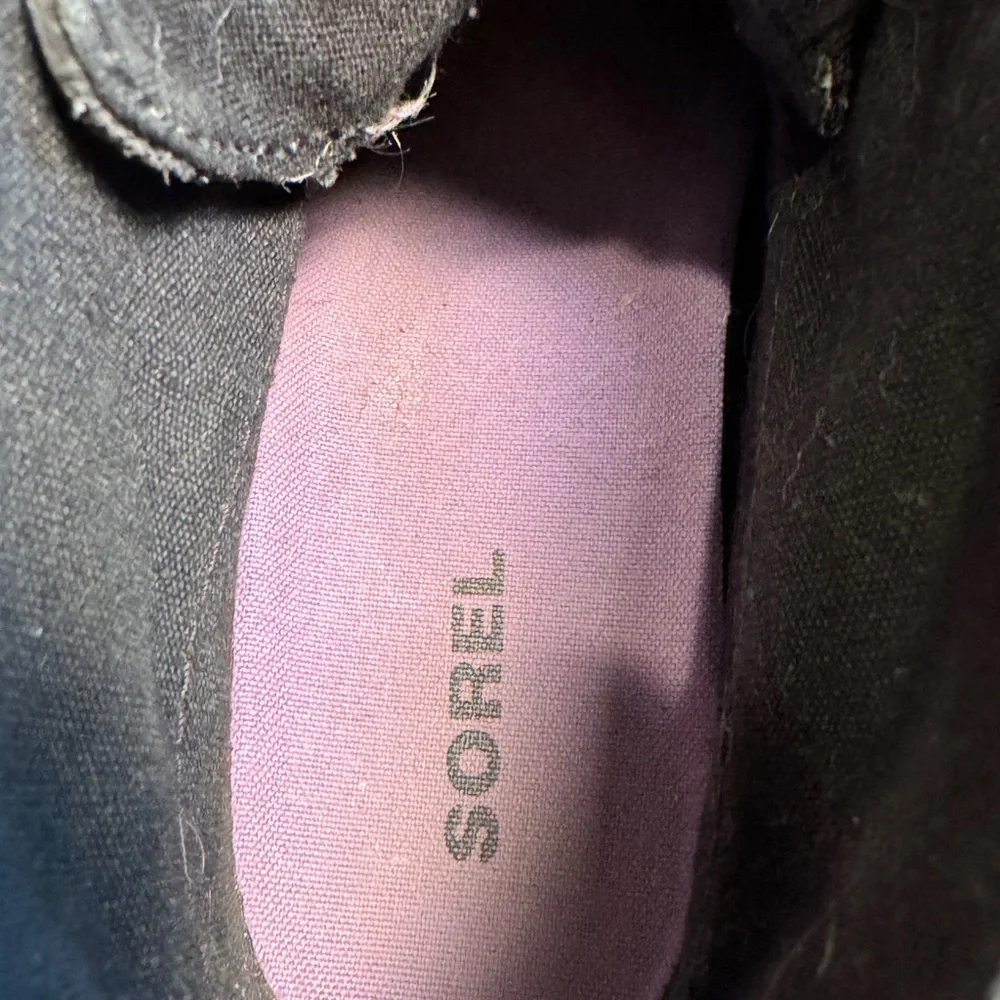 Sorel Out N About kids Duck Snow Boots Winter Rain Shoes Purple Black - Picture 9 of 10